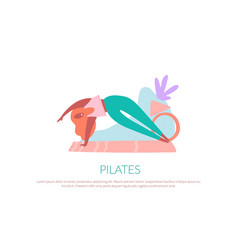 Poster Funny Young Woman Doing Pilates