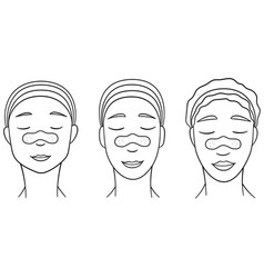 Three Women In Lines With Nose Pore Strips