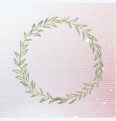 Green Wreath On Pink Background