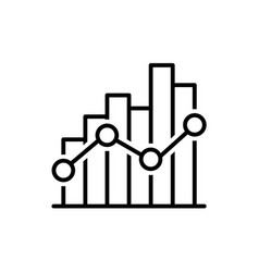 Growing Bar Graph Icon In Black On A White