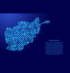 Afghanistan Map From Blue Pattern Rhombuses