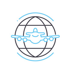 Air Freight Line Icon Outline Symbol