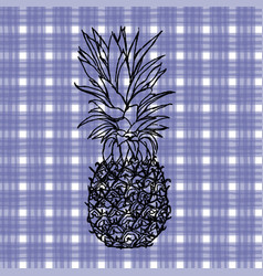 Black Hand Drawn Pineapple