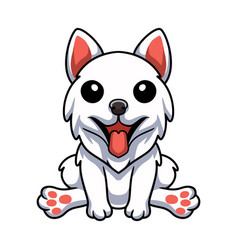 Cute Samoyed Dog Cartoon Sitting