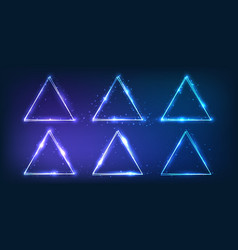 Neon Double Triangular Frame With Shining Effects