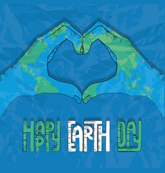 Pair Of Hands Doing A Heart Shape Happy Earth Day