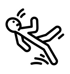 Slipped Man Fall Accident Line Icon