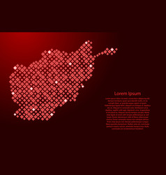 Afghanistan Map From Red Pattern Rhombuses