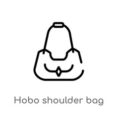 Outline Hobo Shoulder Bag Icon Isolated Black