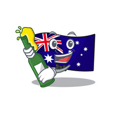 With Beerwith Beer Flag Australia Isolated