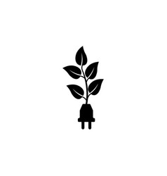 Leaf With Plug Flat Icon