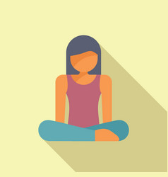 Person Meditation Pose Icon Flat Coping