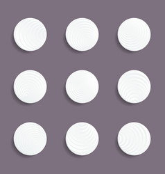 White 3d Web Buttons With Spiral Decor