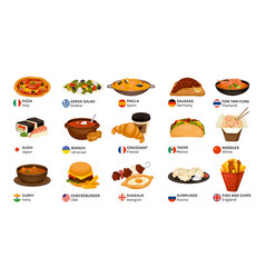 Cuisine Food Flags Set