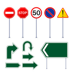 Highway Road Signs On Metal Posts