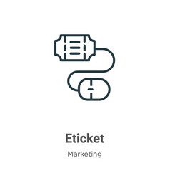 Eticket Outline Icon Thin Line Black