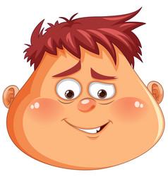 Overweight Man Head With Sneer Face