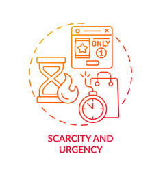 Scarcity And Urgency Red Gradient Concept Icon