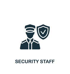 Security Staff Icon Monochrome Simple Sign From