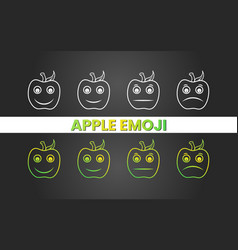 Set Of Apple Emoji Icon