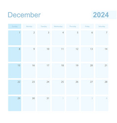 2024 December Wall Planner In Blue Color Week