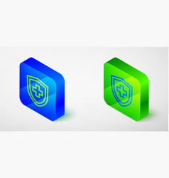 Isometric Line Life Insurance With Shield Icon