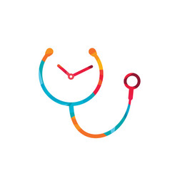 Medical Time Icon Logo Design Template