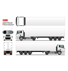 Semi Trailer Truck Mockup Or Template For Car