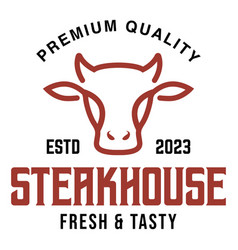 Vintage Retro Steakhouse Flat Design Modern Logo