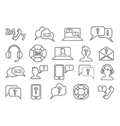 Call Center Customer Support Icons Advice