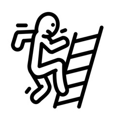 Fall Ladder Accident Line Icon