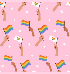 Lgbt Seamless Pattern Various Hans Holding