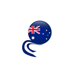 Round Australia Flag With Banner Ribbon