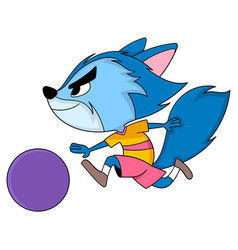 Blue Ferret Is Seriously Dribbling A Soccer Ball