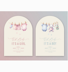 Cute Arch Baby Shower Watercolor Invitation Card