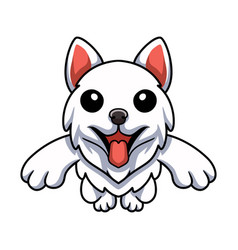 Cute Samoyed Dog Cartoon Jumping