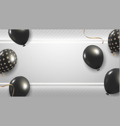 Black Glitz Party Balloons Frame On Gray