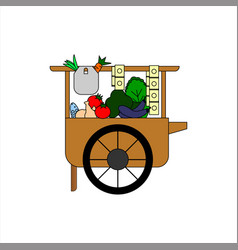 Flat Vegetable Cart Icon