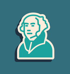 Green George Washington Icon Isolated