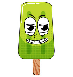 Green Popsicle With Happy Face