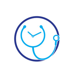 Medical Time Icon Logo Design Template