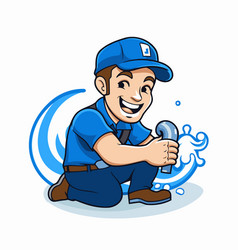 Plumber With A Wrench In His Hand On White