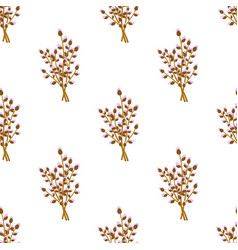 Pussy Willow Branches Seamless Pattern