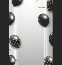 Black Glitz Party Balloons Frame On Gray