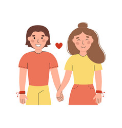 Couple Holding Hands In Friendship Bracelets