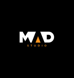 Creative Negative Space Leter Mad Studio Logo