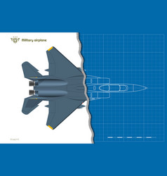 Outline Military Airplane Top View Of Aircraft