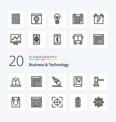 20 Business Technology Line Icon Pack Like Date