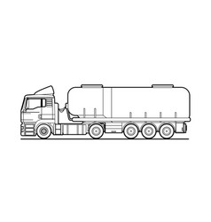 Contour Outline Tank Truck Side View Truck