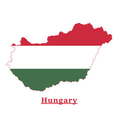 Hungary National Flag Map Design